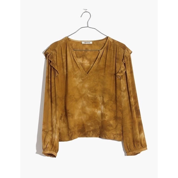 NWT MADEWELL Tie-Dye Ruffle-Shoulder Top Size M - Picture 6 of 10